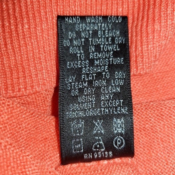 LaFayette 148 100% Linen Knit Scoop Neck Relaxed Fit Cap Sleeve Orange Top Med - Picture 7 of 8